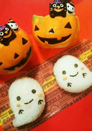 超簡単♪ハロウィンおにぎり　おばけ-レシピのメイン写真