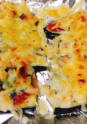 野菜のみのヘルシー茄子ピッツァ-レシピのメイン写真