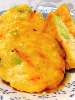 枝豆と人参の揚げ焼きがんもどき-レシピのメイン写真
