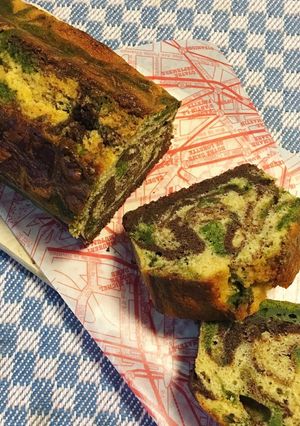 *抹茶とココアで!迷彩柄パウンドケーキ*-レシピのメイン写真