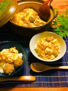 土鍋でホカホカ♬鶏団子の親子丼!!-レシピのメイン写真