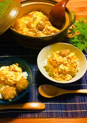 土鍋でホカホカ♬鶏団子の親子丼！！-レシピのメイン写真