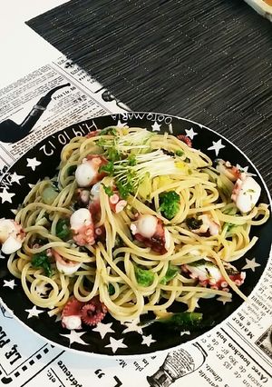 タコと白菜と海苔のペペロンチーノ-レシピのメイン写真