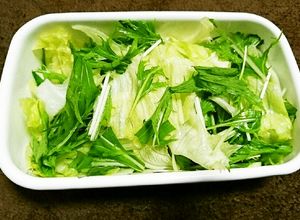 レタスと水菜のやみつきサラダ-レシピのメイン写真