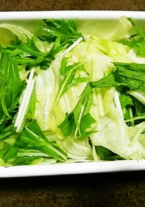 レタスと水菜のやみつきサラダ-レシピのメイン写真