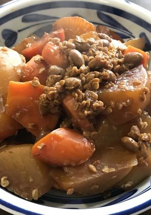 大根と人参を醤でたいたん-レシピのメイン写真