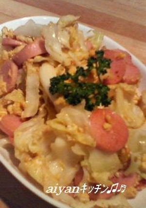 魚肉ソーセージのキャベ玉とじ♪-レシピのメイン写真