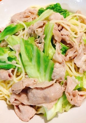 食欲そそる！！豚塩キャベツパスタ-レシピのメイン写真
