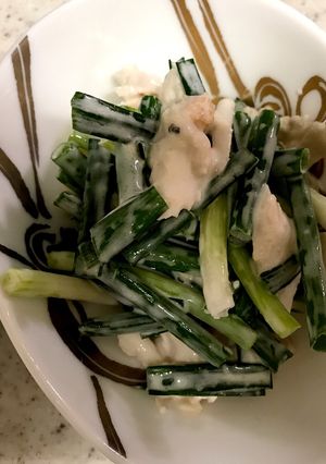 絶品！鶏ささみと細ねぎの梅マヨ和え-レシピのメイン写真