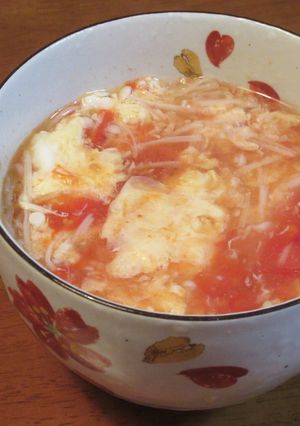 トマトとえのき茸のとろ～り卵スープ-レシピのメイン写真