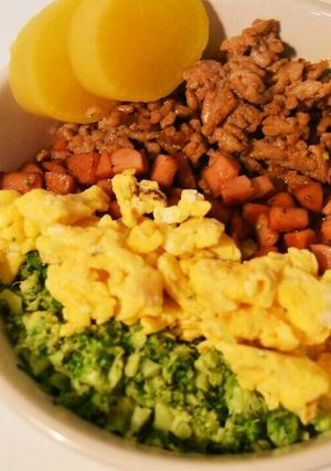 お弁当にもいい四色丼！-レシピのメイン写真