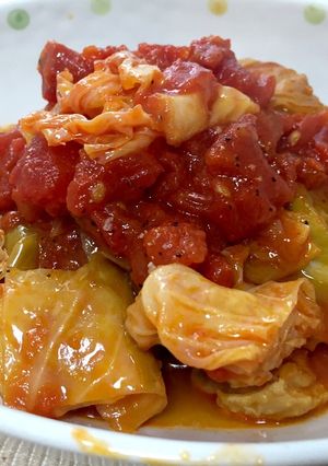 鶏肉とキャベツのトマト煮-レシピのメイン写真