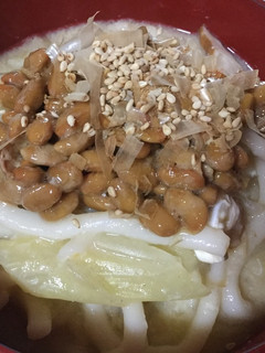 残ったうどんで!納豆かき玉うどん-レシピのメイン写真