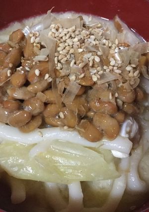 残ったうどんで！納豆かき玉うどん-レシピのメイン写真
