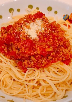 手作り舞茸入りミートソースの、スパゲティ-レシピのメイン写真