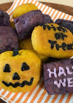 ハロウィン✤紫いもと南瓜の2色スコーン-レシピのメイン写真