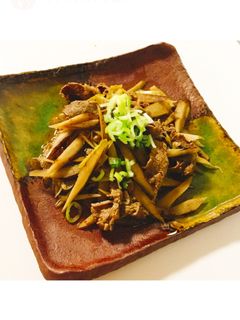 牛コマとゴボウの炒め煮♬-レシピのメイン写真