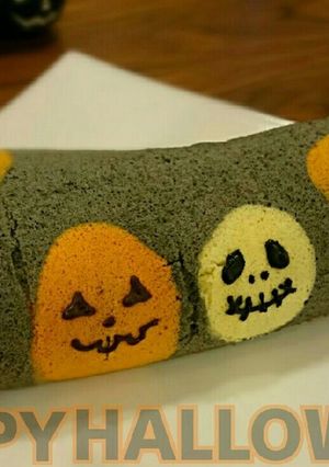 ハロウィン バナナの 簡単ロールケーキ♪-レシピのメイン写真