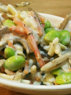 《簡単・時短》枝豆とゴボウのホットサラダ-レシピのメイン写真