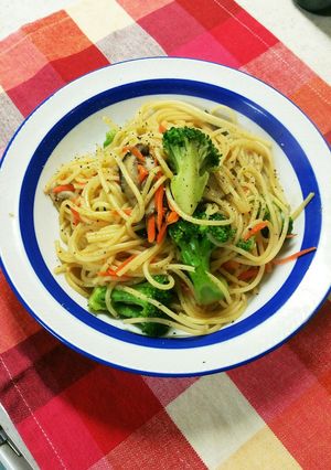 ブロッコリーとしいたけのガーリックパスタ-レシピのメイン写真