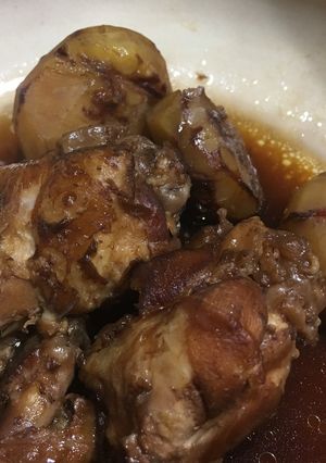 栗と手羽元の甘辛煮物-レシピのメイン写真