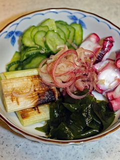 簡単!焼きネギと蛸の酢の物-レシピのメイン写真