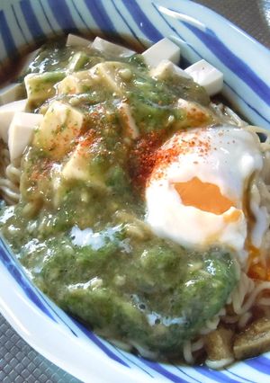 おくらでとろ～り　お豆腐と温玉ラーメン♪-レシピのメイン写真