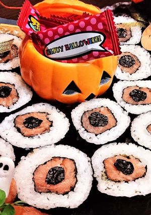 ハロウイン★【ギョロギョロ目玉の巻寿司】-レシピのメイン写真