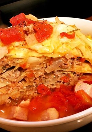 簡単ミルフィーユの巻かないロールキャベツ-レシピのメイン写真