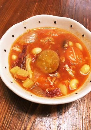 トマト缶でぽかぽか♡ポークビーンズ-レシピのメイン写真