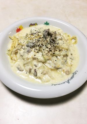 豚コマのワンポイントカルボナーラ♪-レシピのメイン写真