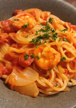 海老のトマトクリームパスタ-レシピのメイン写真