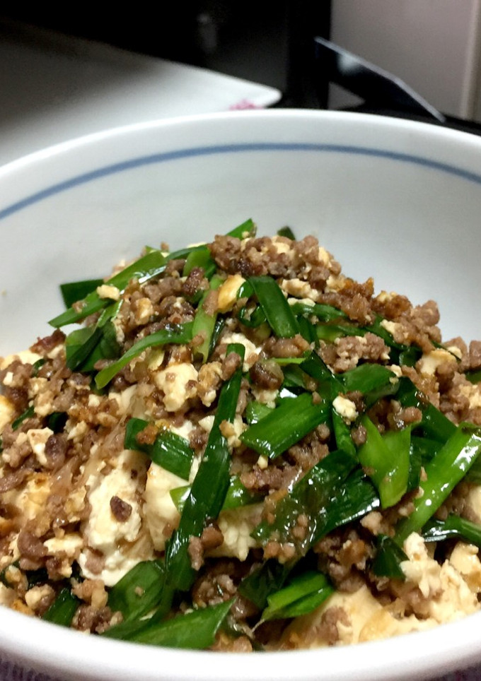 ちぎり豆腐と挽肉の炒め物-レシピのメイン写真