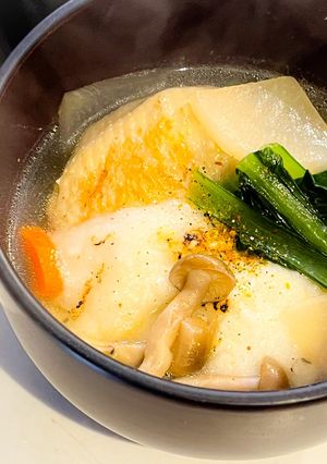 小松菜と手羽先のお雑煮-レシピのメイン写真