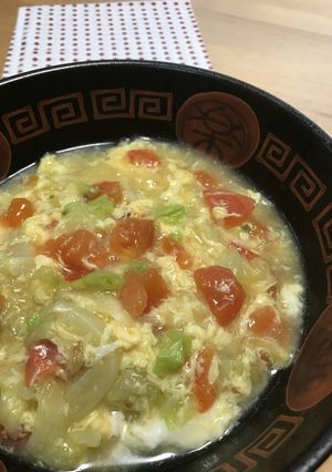 ふんわり☆トマたまレタスのとろみ麺♪-レシピのメイン写真