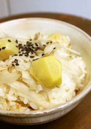 秋の実り♪ごぼう入り栗ご飯～ゼロ活力なべ-レシピのメイン写真