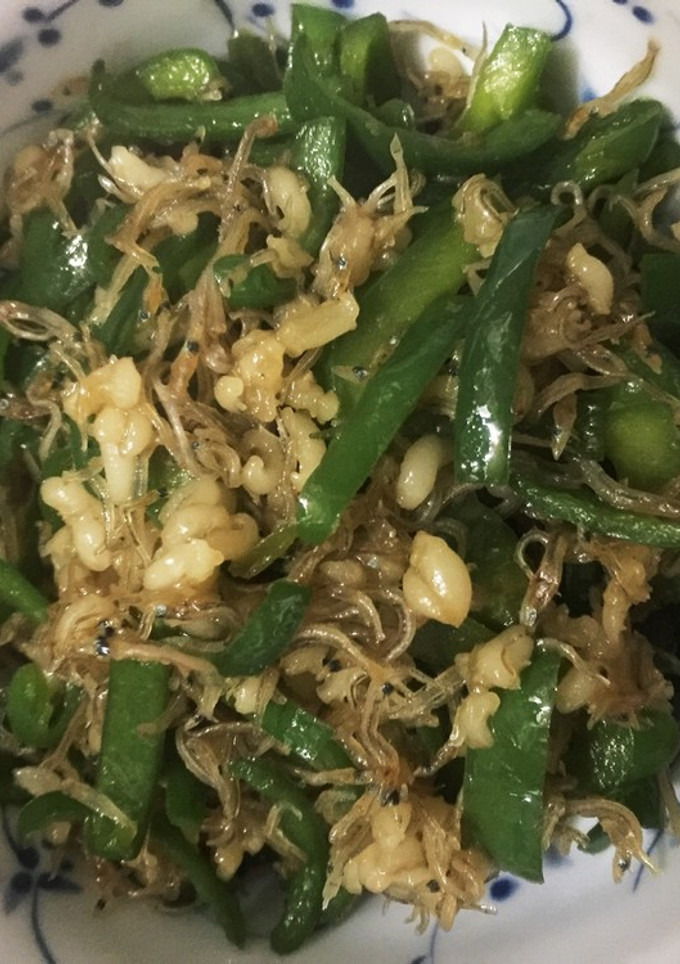 米粒麦とピーマンとじゃこの油炒め-レシピのメイン写真