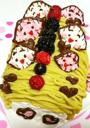 蜂蜜レモンケーキで♡さつまいもモンブラン-レシピのメイン写真
