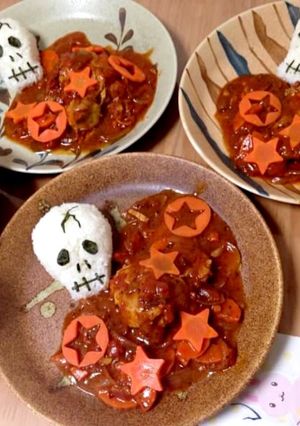 ハロウィン チキンのトマト煮☆カレーでも-レシピのメイン写真
