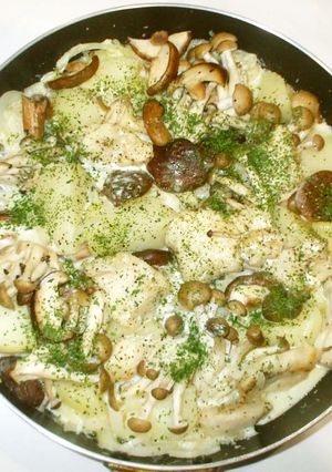 茸とじゃが芋のクリーム煮♪簡単牛乳鶏胸肉-レシピのメイン写真