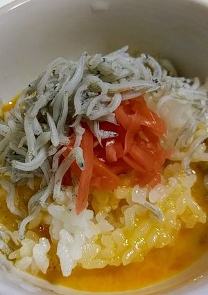 卵かけご飯☝しらすと紅生姜で簡単究極ご飯-レシピのメイン写真
