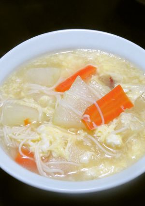 寒い冬に温まる☆冬瓜の卵スープにゅうめん-レシピのメイン写真
