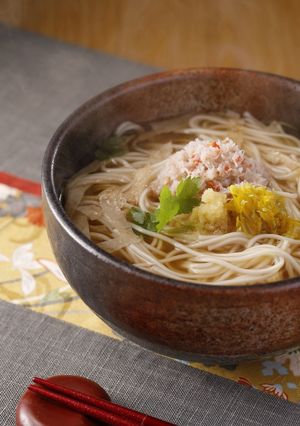 かにと湯葉のあんかけ温麺（うーめん）-レシピのメイン写真