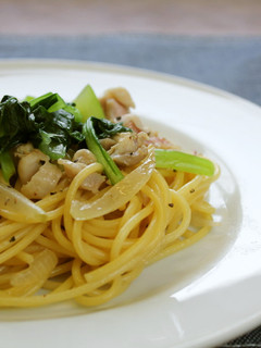 鶏肉と小松菜のスパゲッティ-レシピのメイン写真