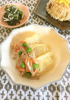 とろとろ野菜あんかけ餃子（シニア向け）-レシピのメイン写真