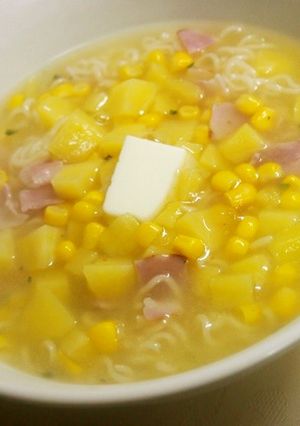 ♡ジャガベーコーンのバタ塩ラーメン♡-レシピのメイン写真