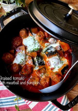 ミートボールとかぼちゃのトマト煮-レシピのメイン写真
