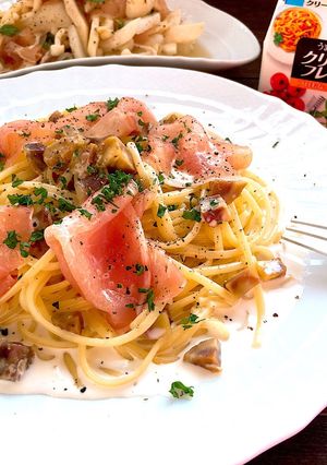 簡単*おいしい栗と生ハムのクリームパスタ-レシピのメイン写真