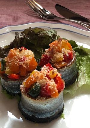 カラーピーマンの秋刀魚ロール-レシピのメイン写真