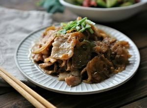 シャキシャキれんこんと豚ばら肉生姜焼き-レシピのメイン写真